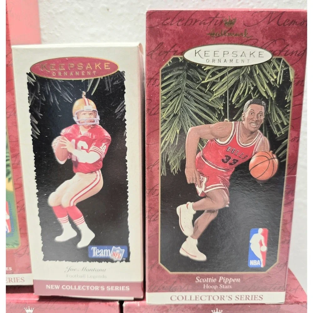HALLMARK Keepsake Sports Ornaments NFL MLB NBA NCAAF Lot of 13